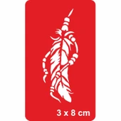 Boncuklu Kuş Tüyü Tattoo Geçici Dövme Şablonları Kına Kalıpları thumbnail 1