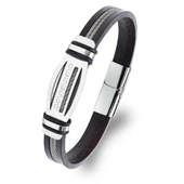 Grek Anahtarı Desenli Çelik Halatlı Erkek Bileklik 31834B17D4 thumbnail 1