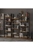 6 RAFLI METAL KİTAPLIK ÜÇ MODÜL  Petra thumbnail 2
