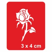 Gül Goncası Tattoo Geçici Dövme Şablonları Kına Kalıpları - 1