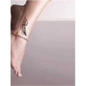 Boncuklu Kuş Tüyü Tattoo Geçici Dövme Şablonları Kına Kalıpları thumbnail 2