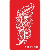 Desenli Kuş Tüyü 252 Tattoo Geçici Dövme Şablonları Kına Kalıpları thumbnail 1