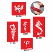 Dragonlar 5'li Set Geçici Dövme Kına Şablonu - 1