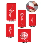 Çiçek Sepeti 5'li Set Dövme Kına Şablonu thumbnail 1