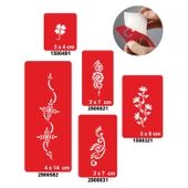 Arajman Çiçekler 5'li Set Geçici Dövme Kına Şablonu thumbnail 1