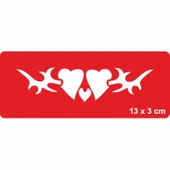 Çift Kalpli Bel Kol Modeli Tattoo Geçici Dövme Şablonları Kına Kalıpları thumbnail 1