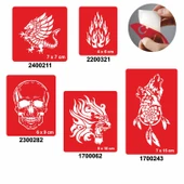 Ateş Saçan Modeller 5'li Set Geçici Dövme Kına Şablonu thumbnail 1