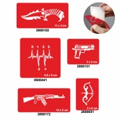 Savaşa Hazır Ol 5'li Set Geçici Dövme Kına Şablonu thumbnail 1