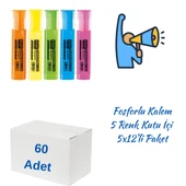 Kraf Fosforlu Kalem 330-5 5 Li 12 Adet - 1