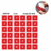 Büyük Boy El Yazısı Harf 5'li Set Geçici Dövme Kına Şablonu thumbnail 1