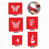 Kelebekler 5'li Set Geçici Dövme Kına Şablonu thumbnail 1