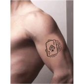 Floş Royal İskambil Kağıdı Tattoo Geçici Dövme Şablonları Kına Kalıpları - 2