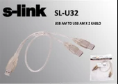 S-link SL-U32 Usb 2.0 Usb Erkek To 2x Usb Erkek 0.60cm Kablo - 1