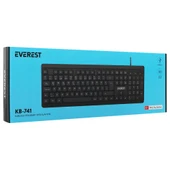 Everest KB-741Q  Siyah-Gri USB 2 Metre Bakır Kablolu Usb Q Klavye - 2