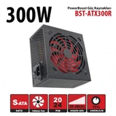 PowerBoost BST-ATX300R 300w, PPFC 12cm Kırmızı Fanlı ATX PSU (Retail Box) Güç Kaynağı - 1