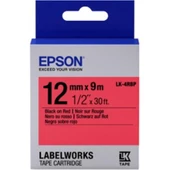 Epson LK-4RBP Pastel Kırmızı Üzeri Siyah 12MM 9Metre - 1