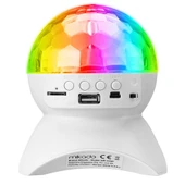 Mikado MD-X740 Beyaz Şarjlı BT-TF Cart-USB Tavan Led Işıklı Disko Topu Speaker - 1