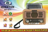 Everton Rt-671 Bluetooth Fm-Usb-Tf-Aux Şarjlı Solar Nostaljik Radyo Güneş Panelli - 1