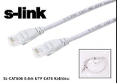 S-link SL-CAT606 cat6 0.60mt Gri Utp Patch Kablo - 1