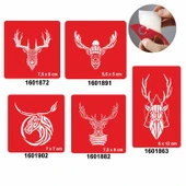 Geyik Desenleri 5'li Set Geçici Dövme Kına Şablonu thumbnail 1