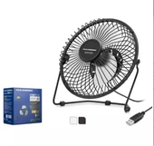 HADRON HDX7252 SİYAH VANTİLATÖR USB METAL18CM - 1