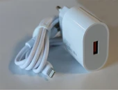 Elba ELB07-USB-25WIOS Beyaz 25W Usb Ev Şarj Kafa+ Usb 1mt Lightning Kablo QC4.0 Hızlı Şarj - 2