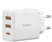 BASEUS P10111402213-00 Cube Hızlı 2 USB-A + Type-C 30W Şarj Cihazı Beyaz - 1