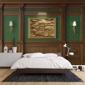 3D Ahşap Kaplama Duvar Görünümlü Duvar Kağıdı Baskı thumbnail 2