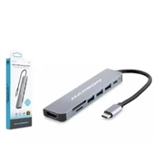 Hadron Hdx7835 Type-C Hdtv Combo Hdmi 4K 30Hz 3-Usb3.0 + Sd + Tf 7In1 Gri - 1