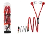 Snopy SN-808 Fermuar Kablolu Kırmızı Kulak İçi Kulaklık - 1