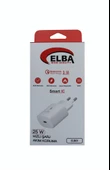Elba ELB42 Beyaz 25W Şarj Kafa+ İphone Kablo USB-C PD3.0-QC4.0(Akım Koruma-Hızlı Şarj-) - 1