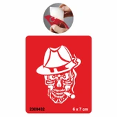 Dumanlı Kafa İskelet Tattoo Geçici Dövme Şablonları Kına Kalıpları thumbnail 1