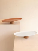 Limoges Ahşap Ayaklı Servis Tabağı Terracota 34x17 - 4