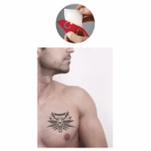 Witcher Ak Kurt Dövme  Tattoo Geçici Dövme Şablonları Kına Kalıpları thumbnail 2