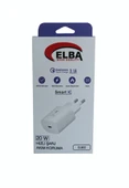 Elba ELB02-20WPD Beyaz 20W USB-C Şarj Kafa PD 3.0-QC4.0(Akıllı Koruma-Hızlı Şarj-Isıya Dayanıklı) - 1