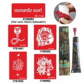 Kobra ve Kaplan Desenleri Hint Kınası ile Geçici Dövme Yapma Seti thumbnail 1