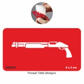 Pompalı Tüfek Silah  Tattoo Geçici Dövme Şablonları Kına Kalıpları thumbnail 1