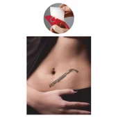 Pompalı Tüfek Silah  Tattoo Geçici Dövme Şablonları Kına Kalıpları thumbnail 2