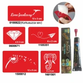 Elmas ve Fil Desenleri Hint Kınası ile Geçici Dövme Yapma Seti thumbnail 1