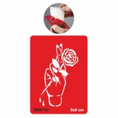 El Parmak Gül  Tattoo Geçici Dövme Şablonları Kına Kalıpları thumbnail 1