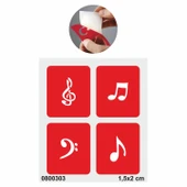 Seslerin Mimarı Notalar Tattoo Geçici Dövme Şablonları Kına Kalıpları thumbnail 1