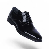 Censay 526 Siyah Rugan Kauçuk %Deri Erkek Klasik Ayakkabı thumbnail 1