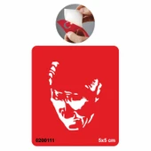 Atatürk Geçici Dövme Kına Şablonu Tattoo Geçici Dövme Şablonları Kına Kalıpları thumbnail 1