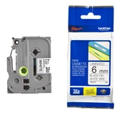 Brother TZE-211 6 mm Beyaz Üzeri Siyah Laminasyonlu Etiket - 1