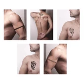 Tribal Zincir Desenleri Hint Kınası ile Geçici Dövme Yapma Seti thumbnail 2