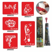 Hayat bir Savaş Desenleri Hint Kınası ile Geçici Dövme Yapma Seti thumbnail 1