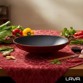 Lava Döküm Yuvarlak Wok Döküm Demir Yekpare Çift Kulplu Çap(Ø)38cm.-Bordo - 7