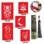 Felsefik Düşünce Desenleri Hint Kınası ile Geçici Dövme Yapma Seti thumbnail 1