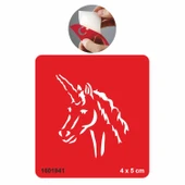 Sihirli Unicorn At Tattoo Geçici Dövme Şablonları Kına Kalıpları thumbnail 1