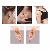 Tüy ve Çiçek Desenleri Hint Kınası ile Geçici Dövme Yapma Seti thumbnail 2